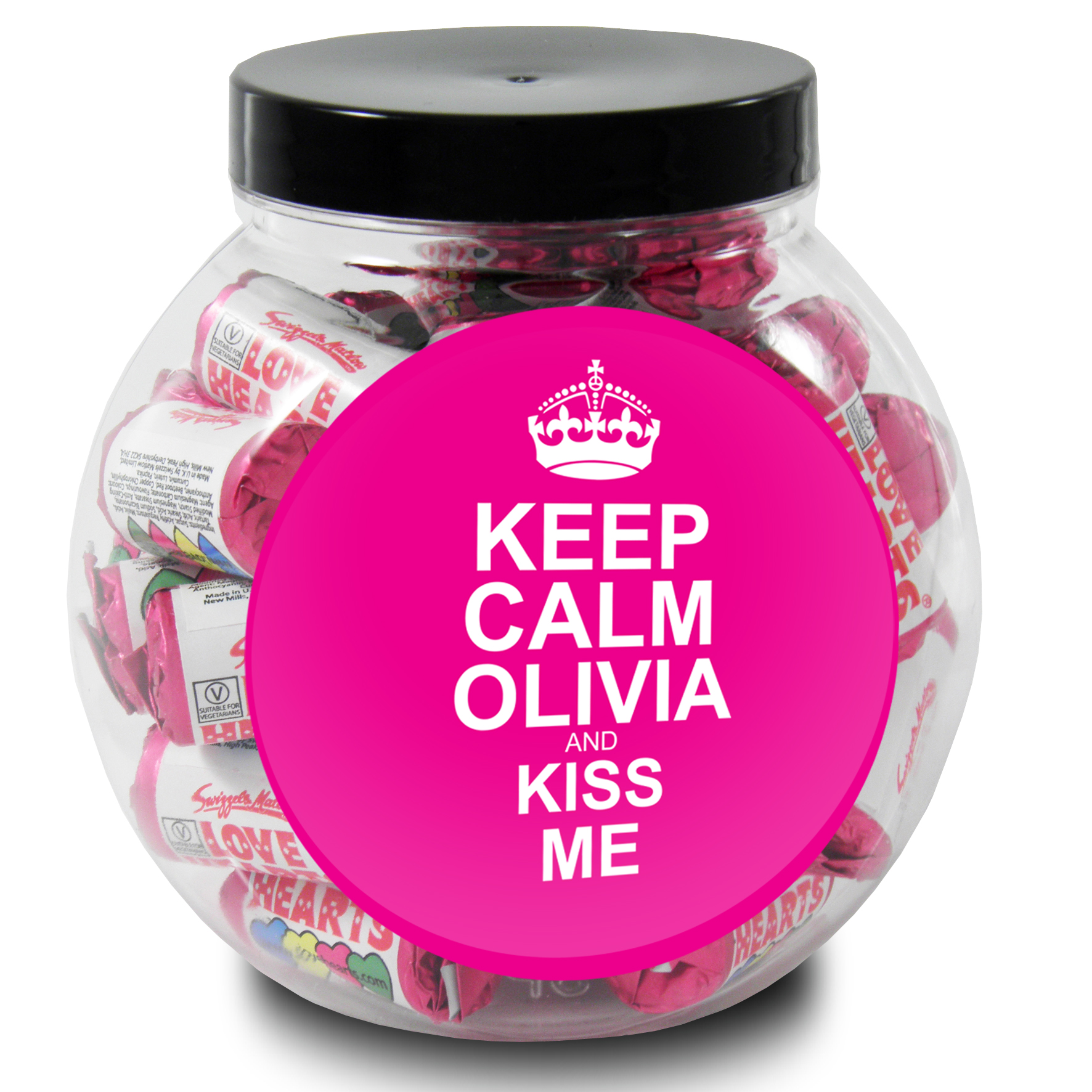 Keep Calm Round Pink Sweet Jar